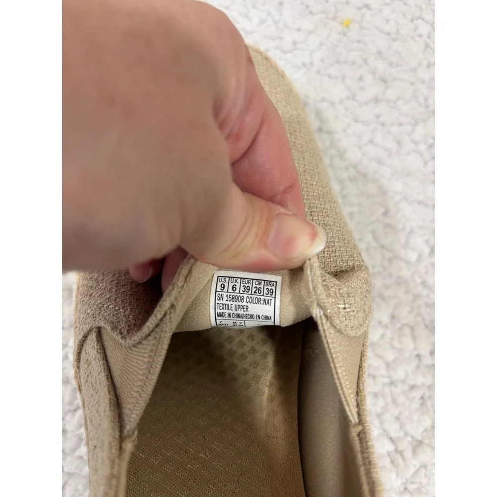 Skechers Martha Stewart BOBS Sesame Womens 9 Natural Linen Espadrille Slip On